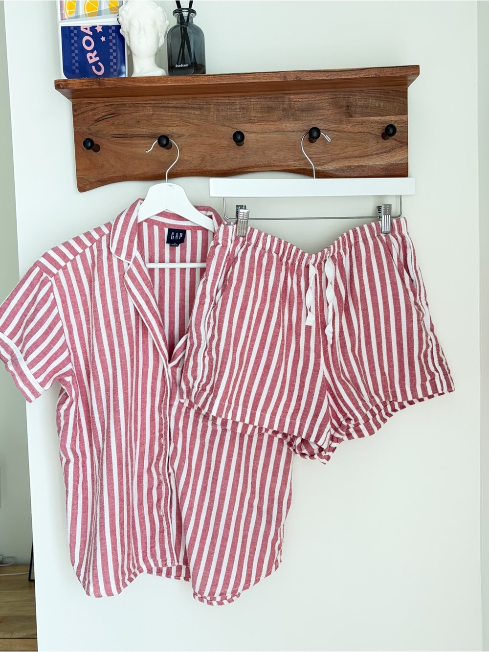 GAP Adult Softest Flannel PJ Short Set Pink Stripe sz SM